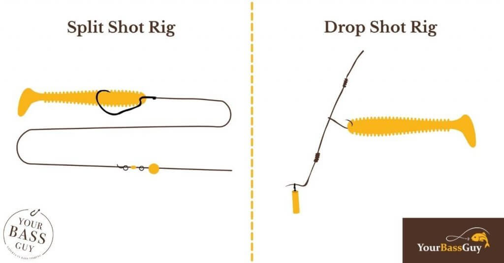 split shot rig vs drop shot rig
