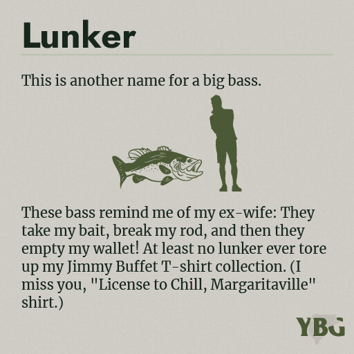 Lunker: This is another name for a big bass