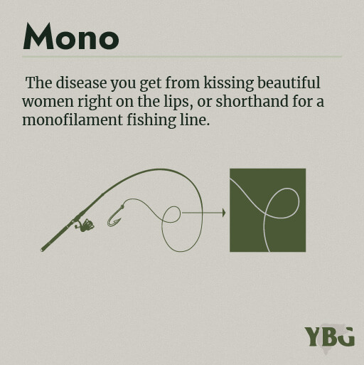 Mono: Shorthand for a monofilament fishing line.