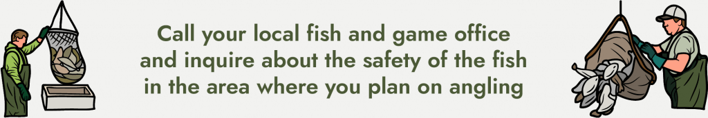 Call to your local fish and game office and inquire about the safety of the fish...