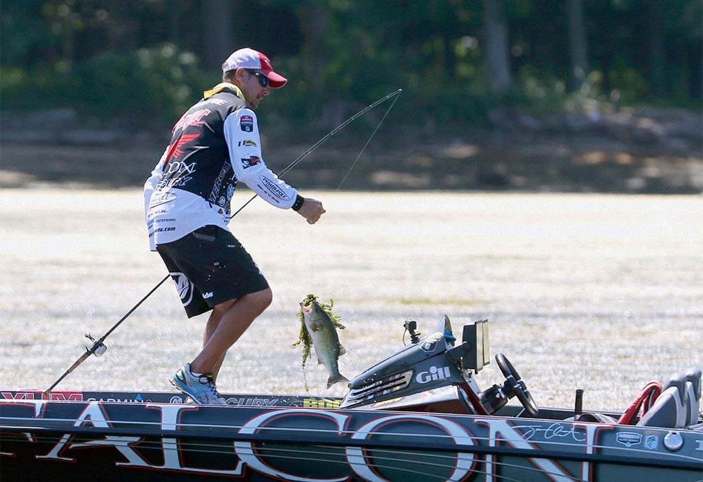 Jason Christie believes many lakes hold two populations of bass--one that stays shallow most of the year, another that stays deep (Photo by Gary Tramontina/BASS)