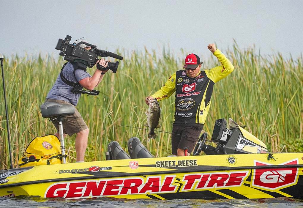 Skeet Reese bass fishing from his boat