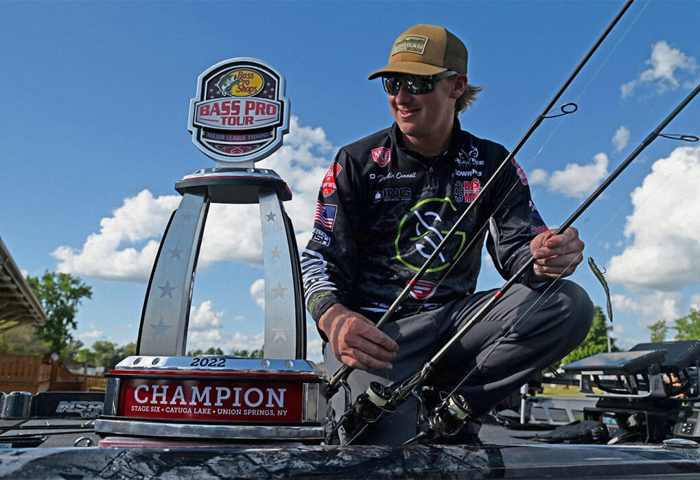 Dustin Connell will tell you that strategy plays a big part in bass tournaments. He went against standard thinking at Cayuga Lake in 2022, and it paid off (photo by Garrick Dixon/Major League Fishing)