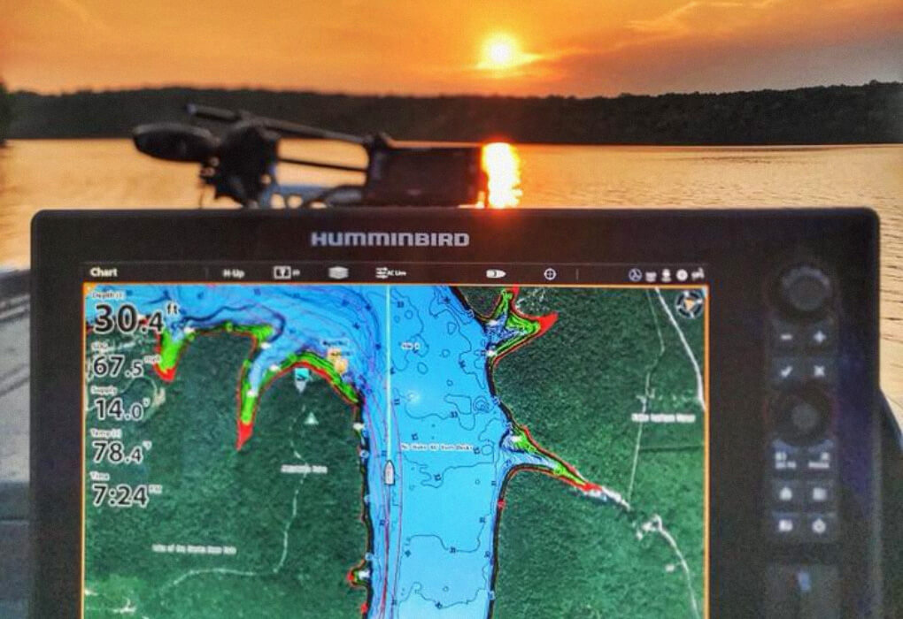 Humminbird mapping on a fish finder