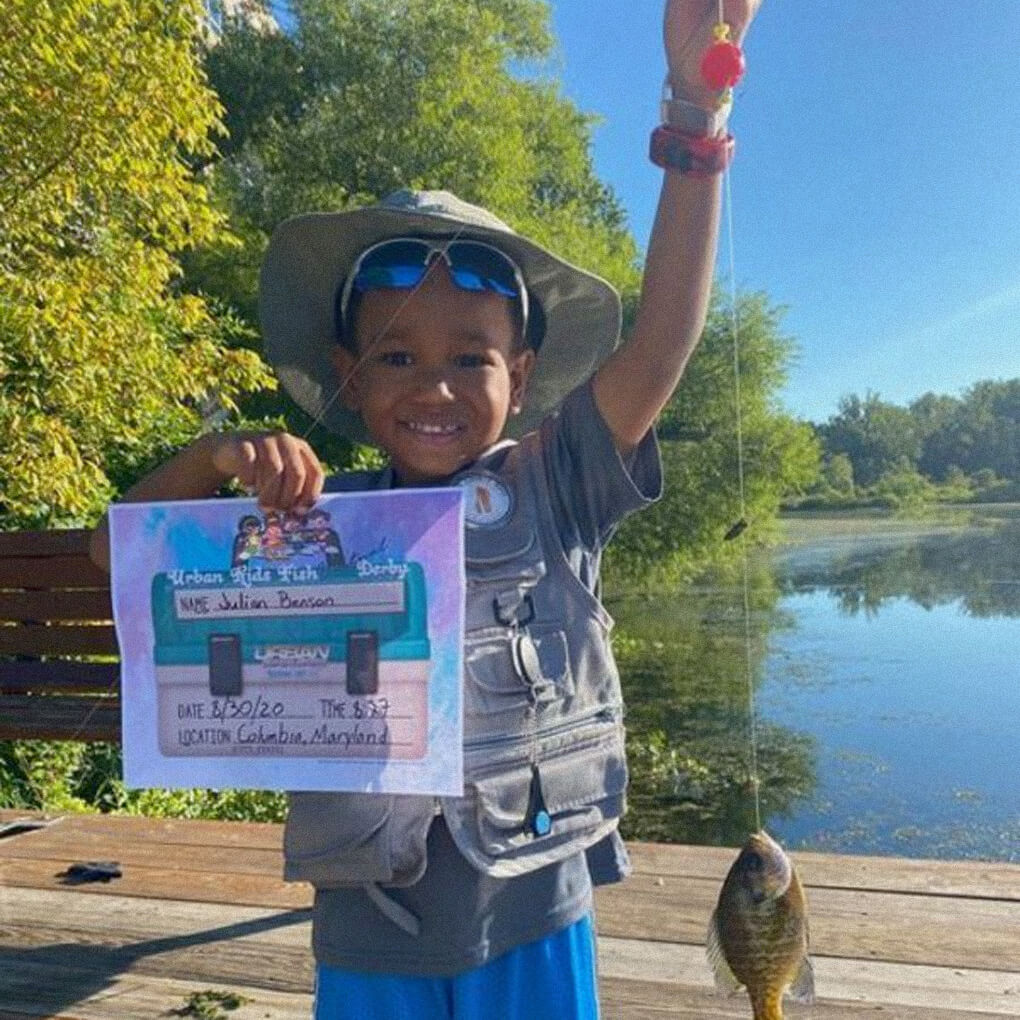 One of the kids who entered the Urban Kids Fish Virtual Fishing Derby last year showed off his catch