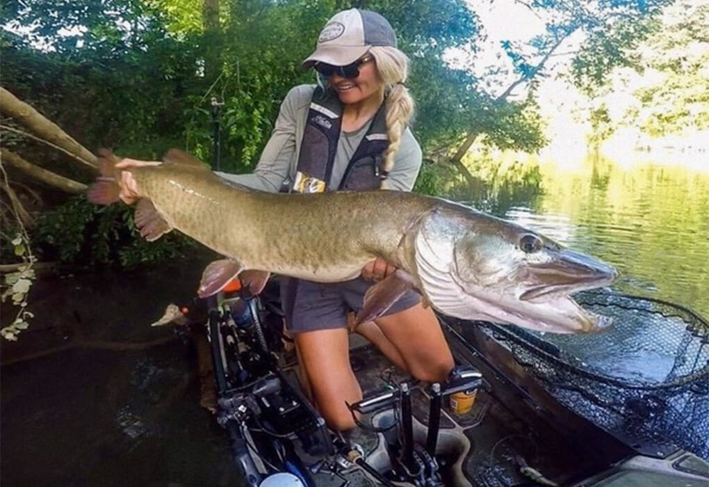 When Kristine Fischer isn't targetting bass, she often is fishing for trophy muskies. (Photo courtesy of Kristine Fischer)