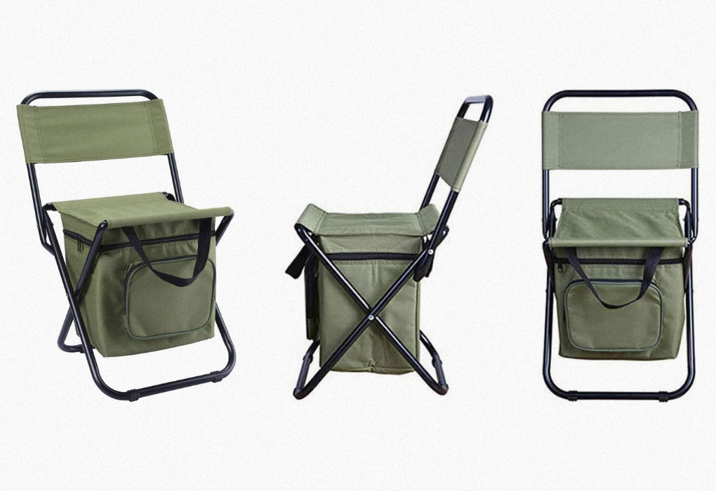 Ourlova Fishing Chair Portable Folding Ice Bag Chair With Storage